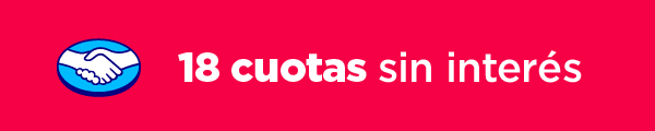 18 cuotas sin interés abonando con Mercado Pago.